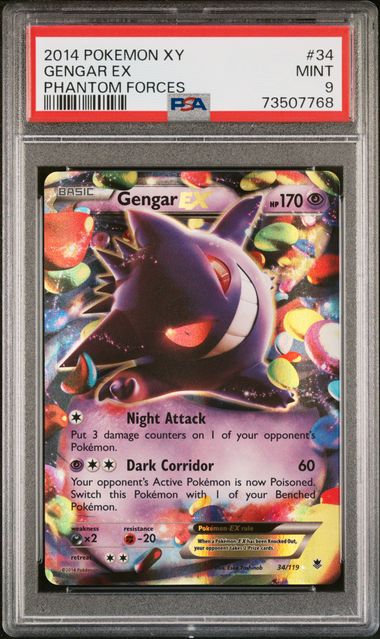 PSA 9 Gengar ex XY Phantom Forces 34/119