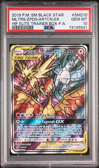 PSA 10 Moltres/Zapdos/Articuno GX Promo SM210