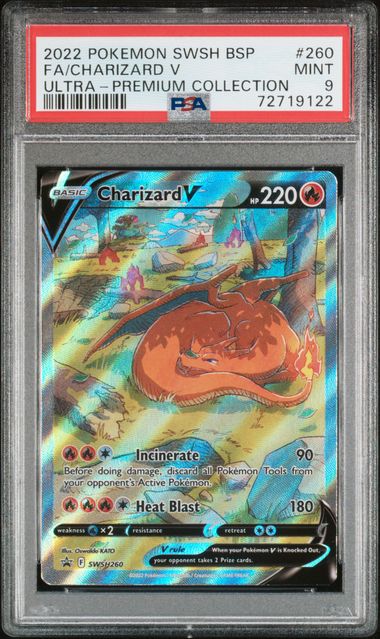 PSA 9 Charizard V Black Star Promo SWSH260