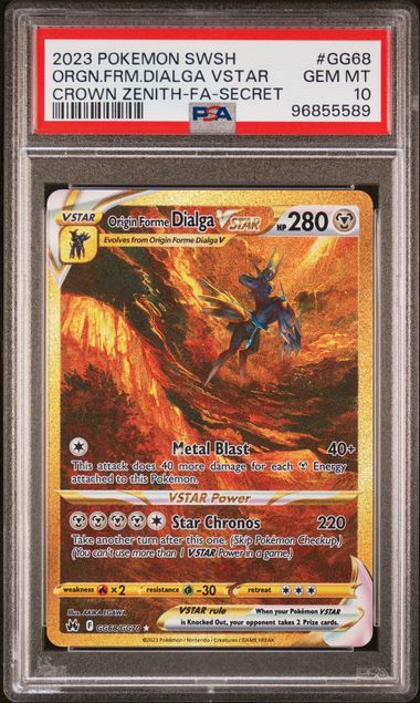 PSA 10 Origin Forme Dialga VSTAR Crown Zenith GG68/GG70