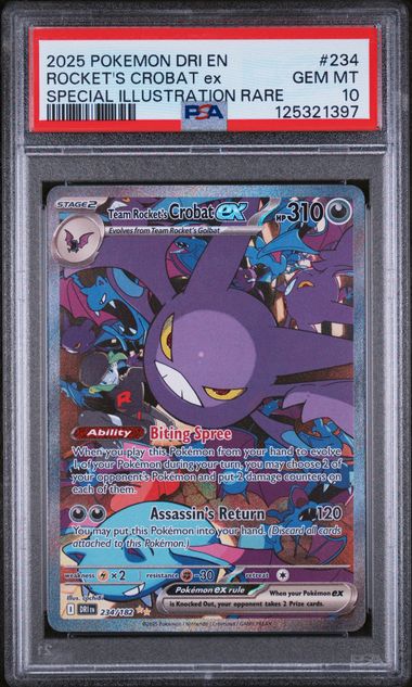 PSA 10 Team Rocket's Crobat ex Destined Rivals 234/182