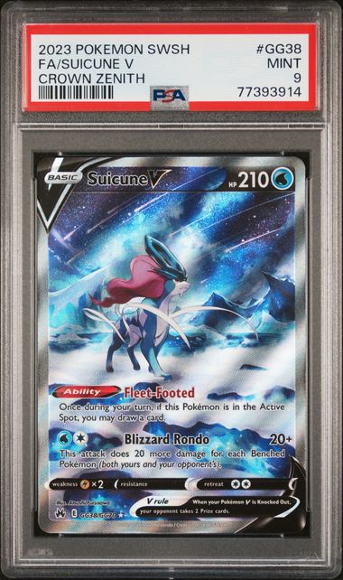 PSA 9 Suicune V Crown Zenith GG38/GG70