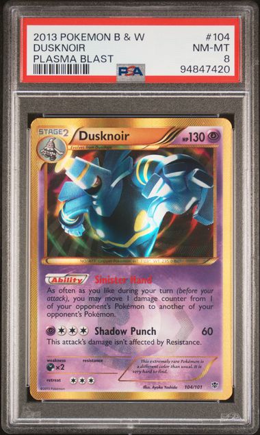PSA 8 Dusknoir Plasma Blast 104/101