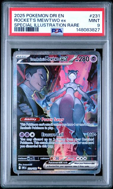 PSA 9 Team Rocket's Mewtwo ex Destined Rivals 231/182