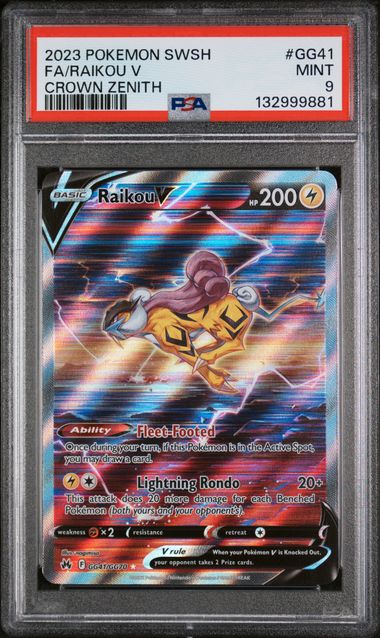 PSA 9 Raikou V Crown Zenith GG41/GG70