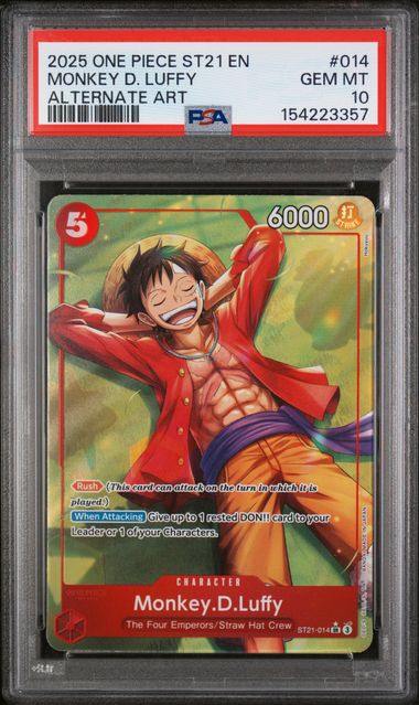 PSA 10 Monkey D. Luffy ST21 014