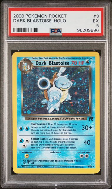 PSA 5 Dark Blastoise ex Rocket 3/82