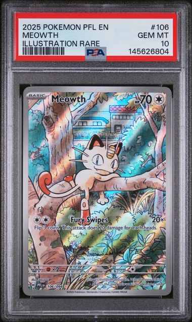 PSA 10 Meowth Phantasmal Flames 106/094