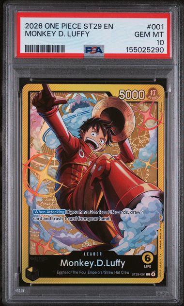 PSA 10 Monkey D. Luffy ST29 001