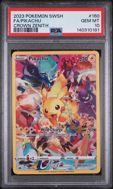 PSA 10 Pikachu Crown Zenith 160/159