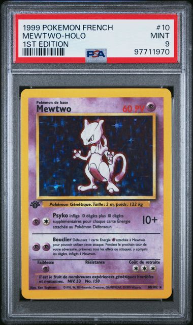 PSA 9 Mewtwo 1st Edition French Base Set 10/102