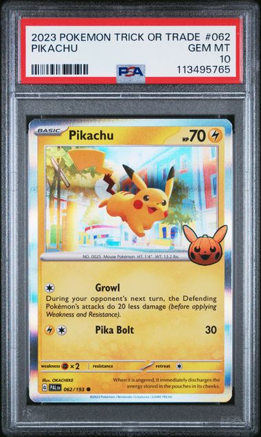 PSA 10 Pikachu Trick or Trade 062/193