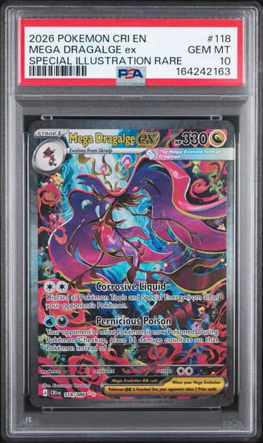 PSA 10 Mega Dragalge ex Chaos Rising 118/086