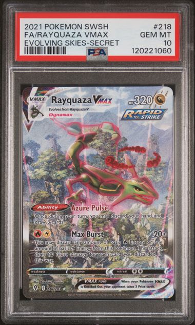 PSA 10 Rayquaza VMAX Evolving Skies 218/203